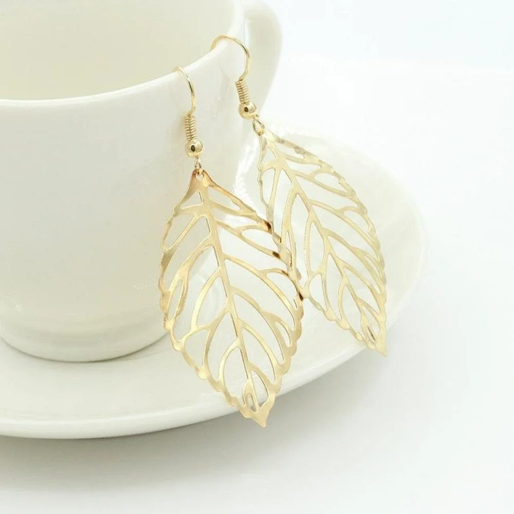 Fashion Simple Mori Metal Leaf Earrings New Leaf Earrings‎